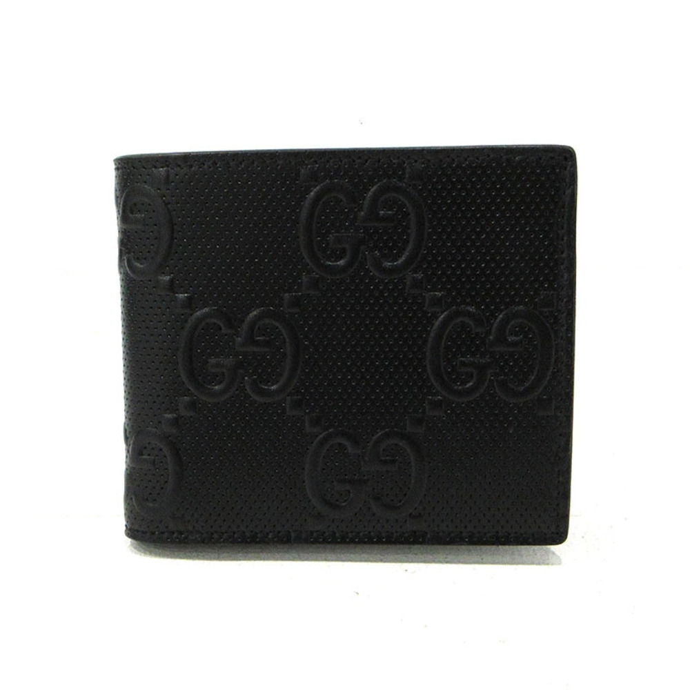 GUCCI GG Embossed Bi fold Wallet Black - Picture 2 of 8